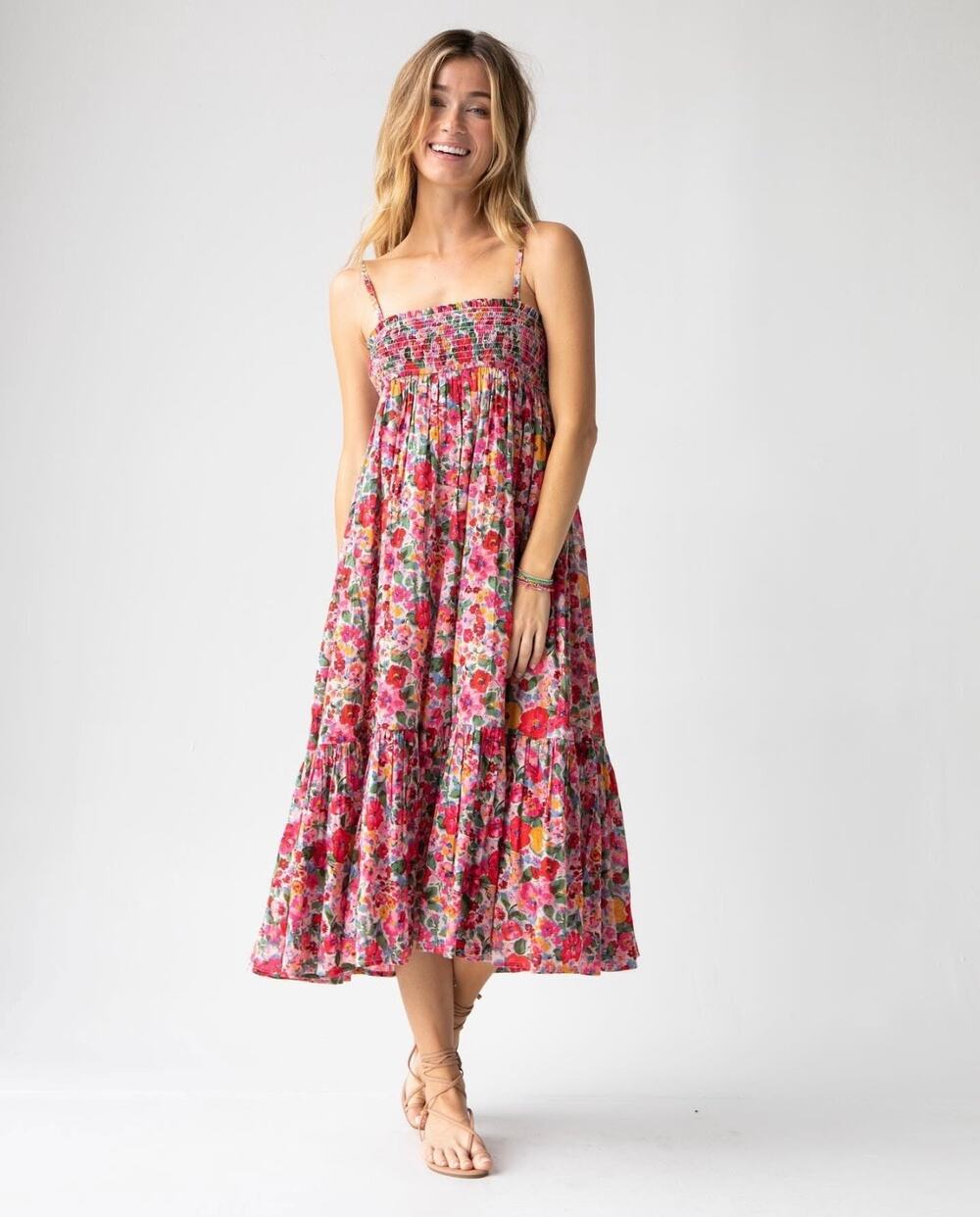 NWT Natural Life Flora Convertible Midi Floral Dress Skirt Women's Large Tiered